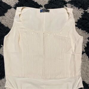 Elegant Cream Sleeveless Top